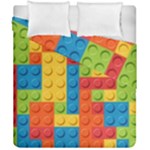 Lego Bricks, Colorful Dots Background Duvet Cover Double Side (California King Size)