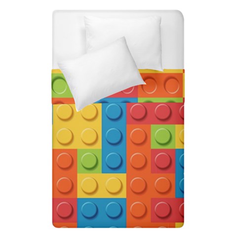 Lego Bricks, Colorful Dots Background Duvet Cover Double Side (Single Size) from ArtsNow.com