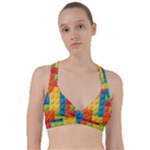 Lego Bricks, Colorful Dots Background Sweetheart Sports Bra