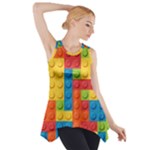 Lego Bricks, Colorful Dots Background Side Drop Tank Tunic