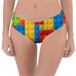 Lego Bricks, Colorful Dots Background Reversible Classic Bikini Bottoms