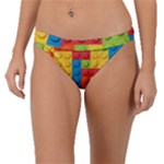 Lego Bricks, Colorful Dots Background Band Bikini Bottoms