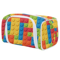 Lego Bricks, Colorful Dots Background Toiletries Pouch from ArtsNow.com