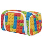 Lego Bricks, Colorful Dots Background Toiletries Pouch