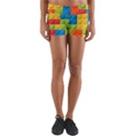 Lego Bricks, Colorful Dots Background Yoga Shorts