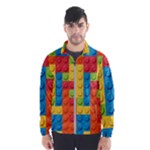 Lego Bricks, Colorful Dots Background Men s Windbreaker