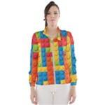 Lego Bricks, Colorful Dots Background Women s Windbreaker