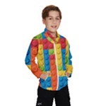 Lego Bricks, Colorful Dots Background Kids  Windbreaker