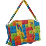 Lego Bricks, Colorful Dots Background Canvas Crossbody Bag