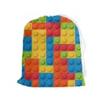 Lego Bricks, Colorful Dots Background Drawstring Pouch (XL)