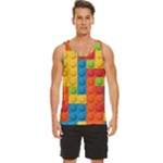 Lego Bricks, Colorful Dots Background Men s Wide Collar Tank Top