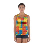 Lego Bricks, Colorful Dots Background Sport Tank Top 