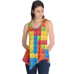 Lego Bricks, Colorful Dots Background Sleeveless Tunic