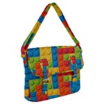 Lego Bricks, Colorful Dots Background Buckle Messenger Bag