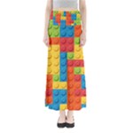 Lego Bricks, Colorful Dots Background Full Length Maxi Skirt