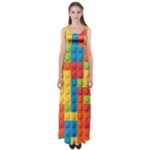 Lego Bricks, Colorful Dots Background Empire Waist Maxi Dress