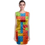 Lego Bricks, Colorful Dots Background Classic Sleeveless Midi Dress