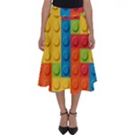 Lego Bricks, Colorful Dots Background Perfect Length Midi Skirt