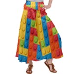 Lego Bricks, Colorful Dots Background Women s Satin Palazzo Pants