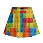 Lego Bricks, Colorful Dots Background Mini Flare Skirt