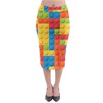 Lego Bricks, Colorful Dots Background Midi Pencil Skirt