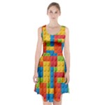 Lego Bricks, Colorful Dots Background Racerback Midi Dress