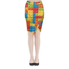 Lego Bricks, Colorful Dots Background Midi Wrap Pencil Skirt from ArtsNow.com