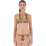 Lego Bricks, Colorful Dots Background Perfectly Cut Out Bikini Set