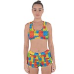 Lego Bricks, Colorful Dots Background Racerback Boyleg Bikini Set