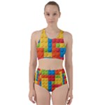 Lego Bricks, Colorful Dots Background Racer Back Bikini Set