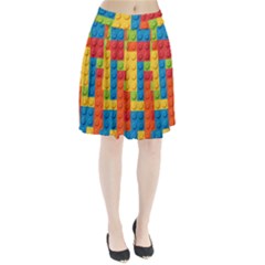 Lego Bricks, Colorful Dots Background Pleated Skirt from ArtsNow.com