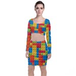 Lego Bricks, Colorful Dots Background Top and Skirt Sets