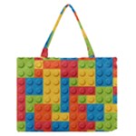 Lego Bricks, Colorful Dots Background Zipper Medium Tote Bag