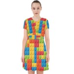 Lego Bricks, Colorful Dots Background Adorable in Chiffon Dress