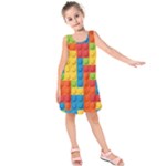 Lego Bricks, Colorful Dots Background Kids  Sleeveless Dress