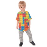 Lego Bricks, Colorful Dots Background Kids  Raglan T-Shirt