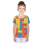 Lego Bricks, Colorful Dots Background Kids  One Piece T-Shirt