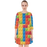 Lego Bricks, Colorful Dots Background Smock Dress