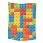 Lego Bricks, Colorful Dots Background Medium Tapestry