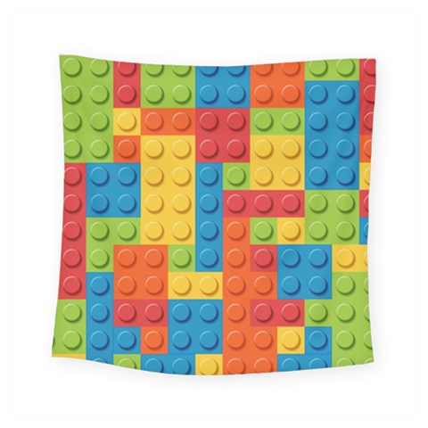 Lego Bricks, Colorful Dots Background Square Tapestry (Small) from ArtsNow.com