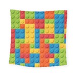 Lego Bricks, Colorful Dots Background Square Tapestry (Small)