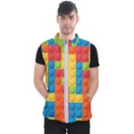 Lego Bricks, Colorful Dots Background Men s Puffer Vest