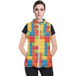 Lego Bricks, Colorful Dots Background Women s Puffer Vest