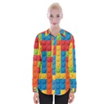 Lego Bricks, Colorful Dots Background Womens Long Sleeve Shirt