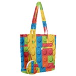 Lego Bricks, Colorful Dots Background Everyday Shoulder Bag with Pouch Bag