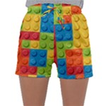 Lego Bricks, Colorful Dots Background Sleepwear Shorts