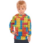 Lego Bricks, Colorful Dots Background Kids  Hooded Pullover