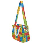 Lego Bricks, Colorful Dots Background Rope Handles Shoulder Strap Bag