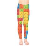 Lego Bricks, Colorful Dots Background Kids  Leggings