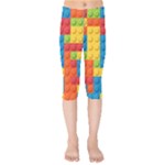 Lego Bricks, Colorful Dots Background Kids  Capri Leggings 